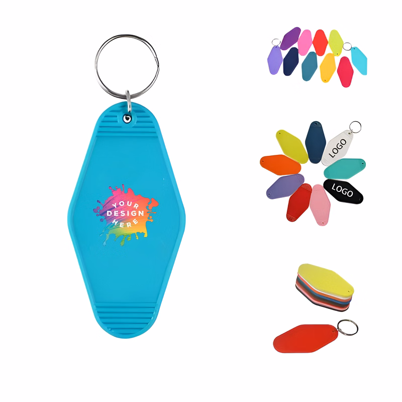 Full Color Two Sides Retro Hotel Key Chain