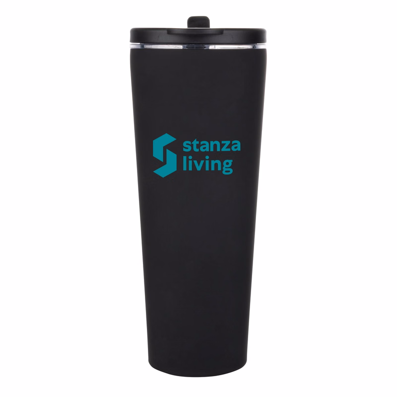 Krantz Rubberized Tumbler w/Straw & Carry Handle - 30oz