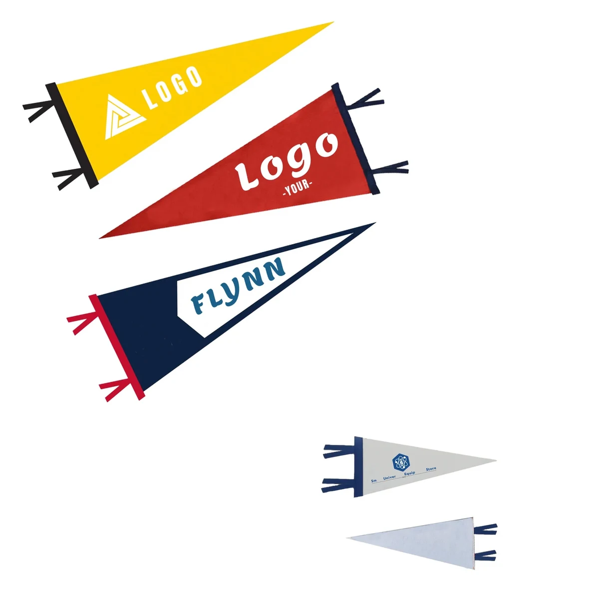 12"*30" Single Side Custom Triangle Felt Flag 1