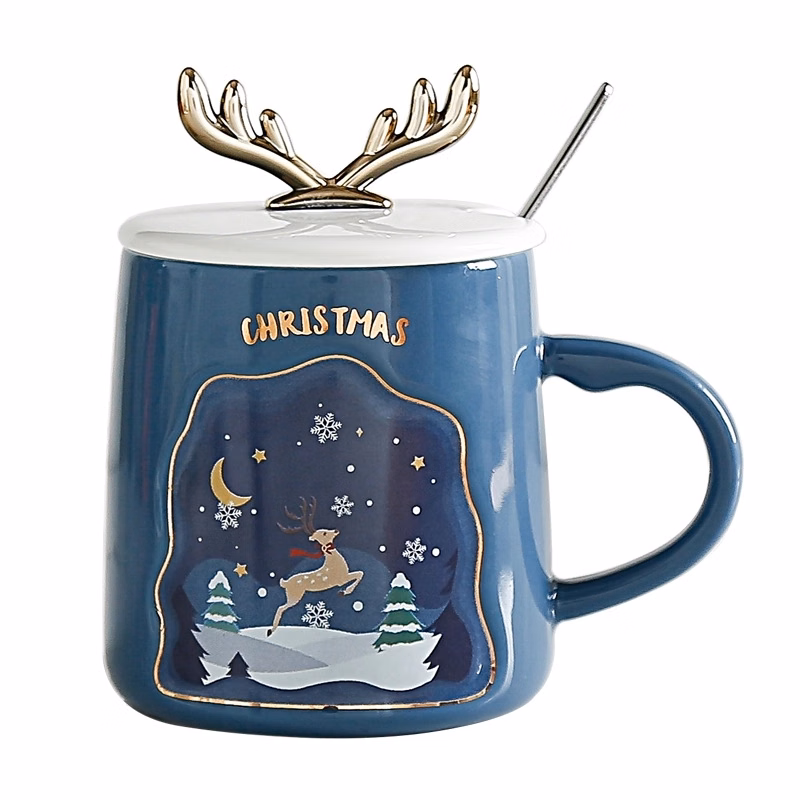 Christmas Antlers Shaped Coffee Ceramic Mug