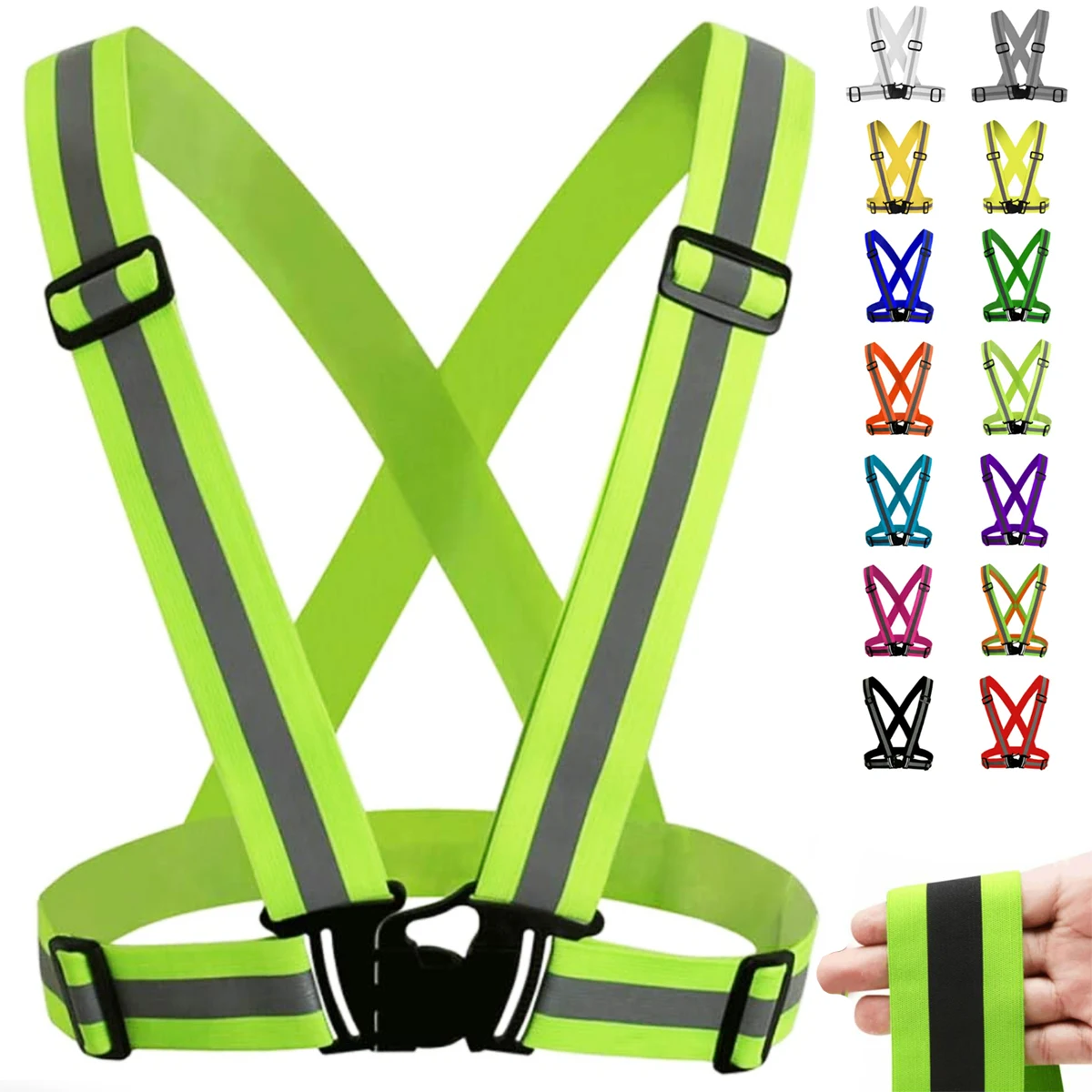Adjustable Reflective Safety Harness Straps Belt Custom 1