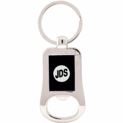 2 1/8" Silver/Black Bottle Opener Keychain