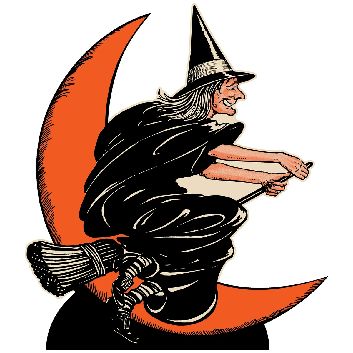 Vintage Halloween Witch & Moon Stand-Up 1