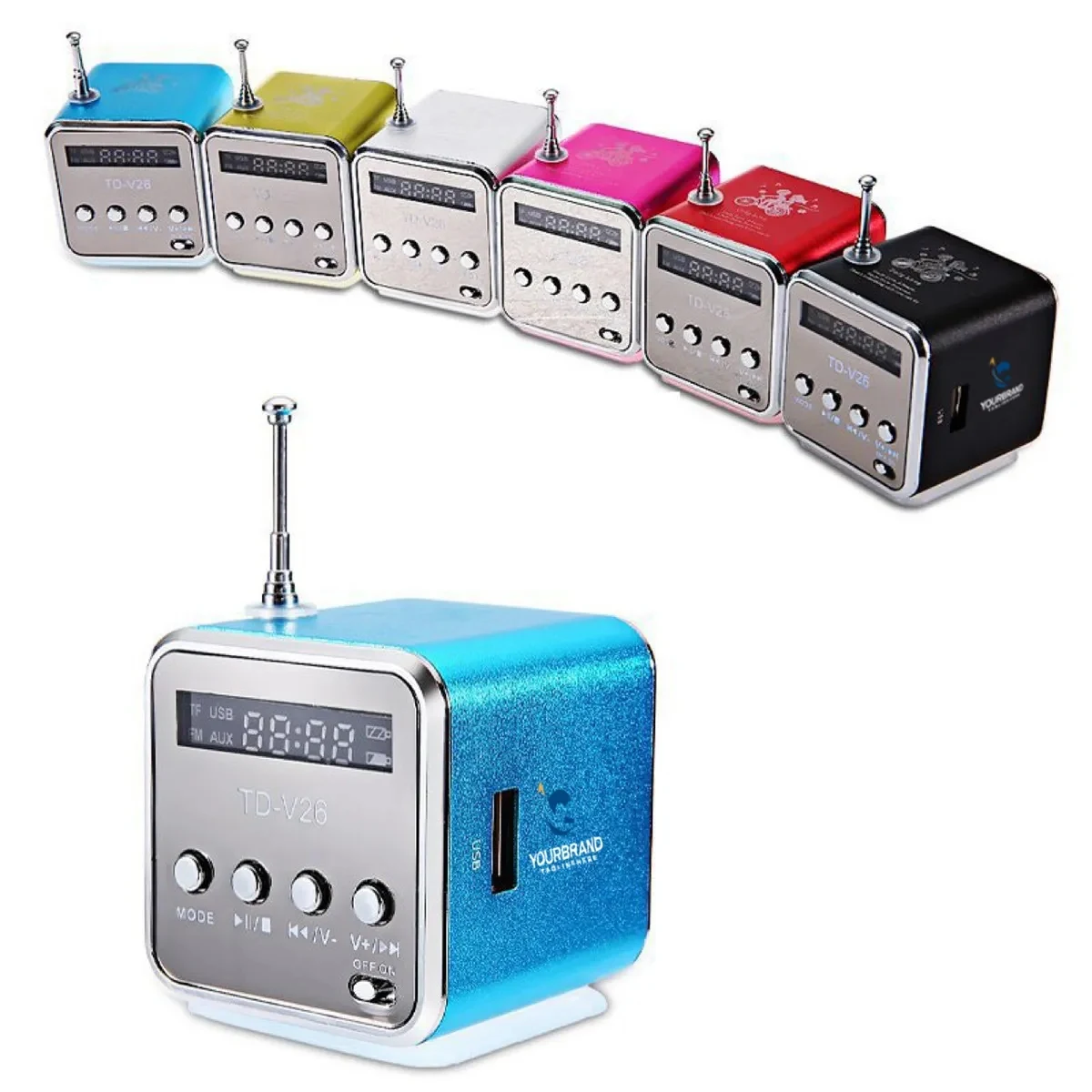 Mini Digital Music Radio Audio Stereo Player Speaker 1