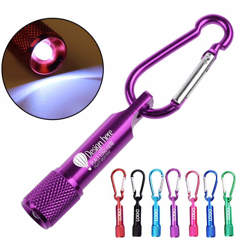Mini LED Flashlight Keychain with Carabiner