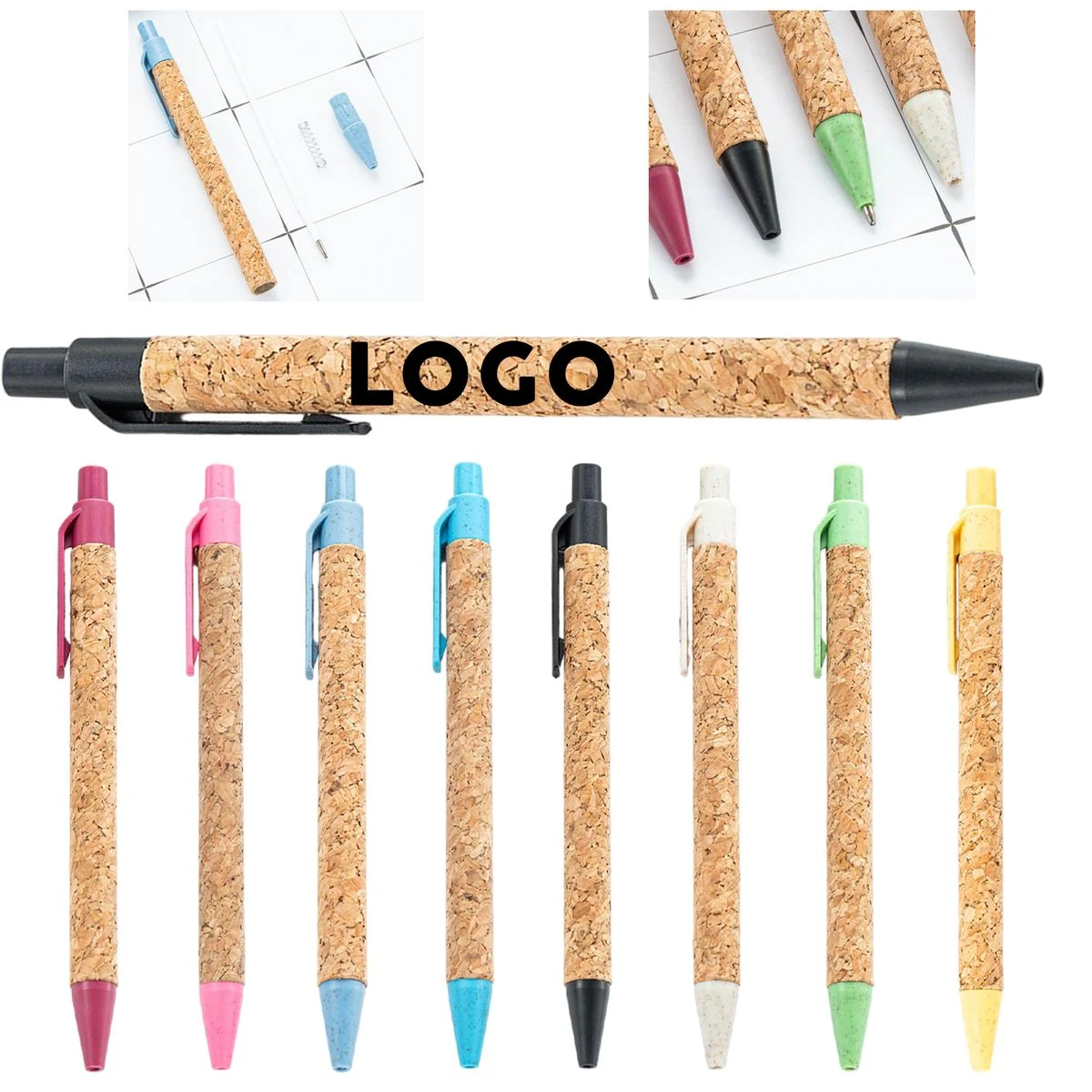 Wood Grain Plastic Retractable Ballpoint Pen 1