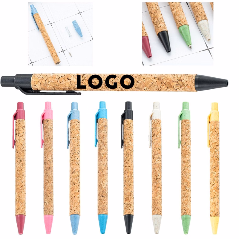 Wood Grain Plastic Retractable Ballpoint Pen