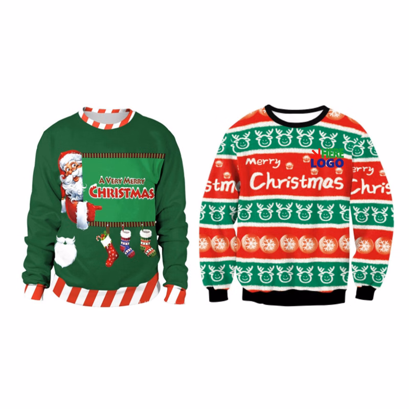MOQ10 Merry Christmas Themed Couple Sweatshirt Set