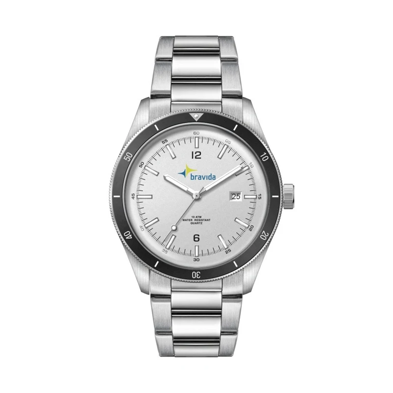 41MM, SS, SILVER CASE, BK BEZEL, 3-HAND MVT, DTE 1