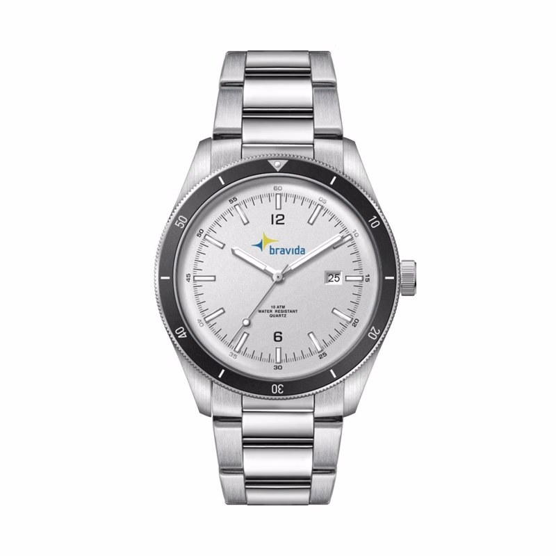 41MM, SS, SILVER CASE, BK BEZEL, 3-HAND MVT, DTE
