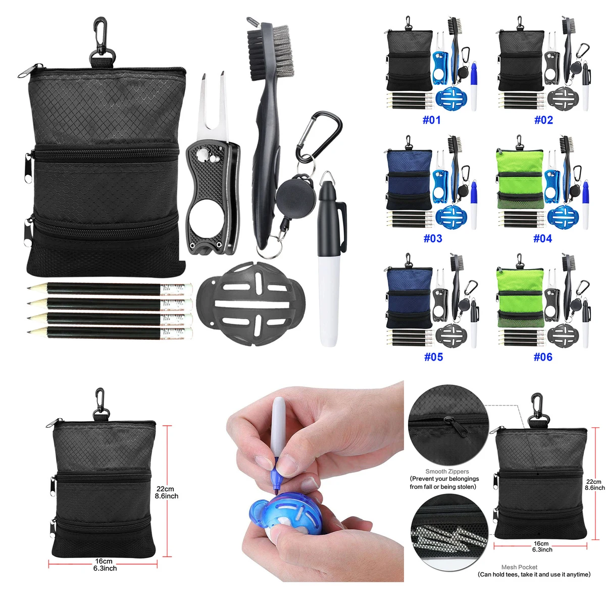 Golf Balls Pouch Bag Golf Storage Handbag 1
