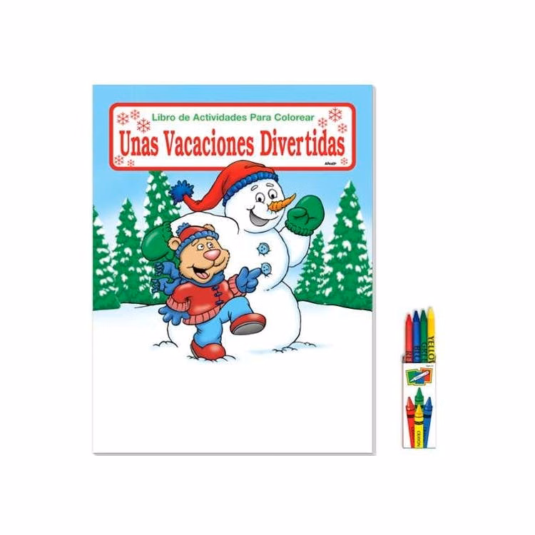 Holiday Fun Coloring & Activity Book with Crayons in Spanish