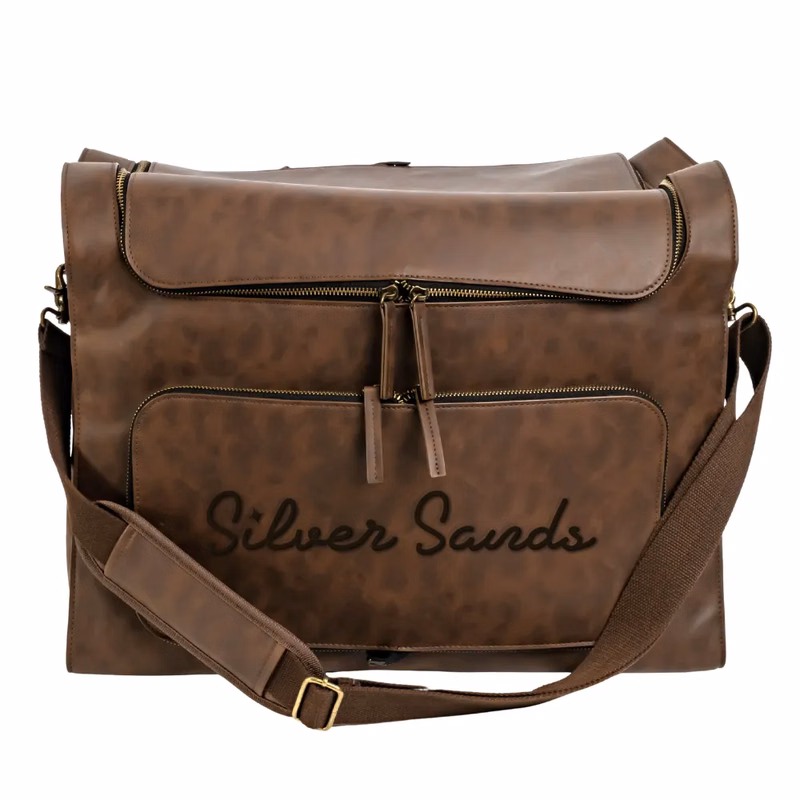 6-Bottle Leather Salesperson Backpack