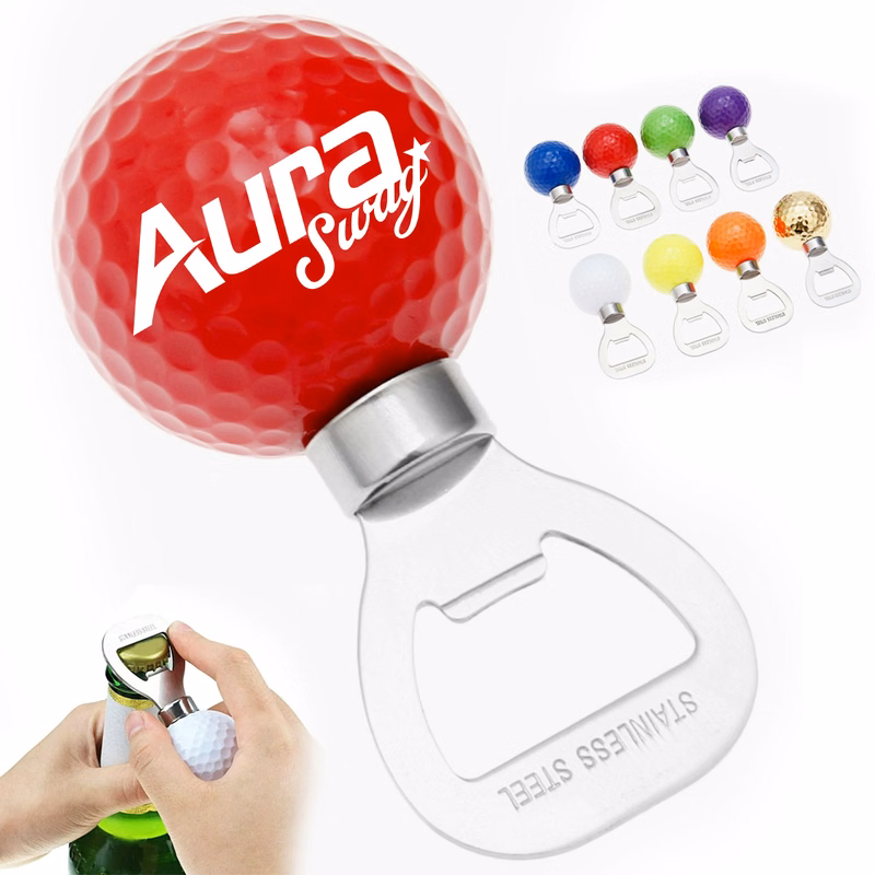 Golf Ball Shape Bottle Opener Custom Logo Option