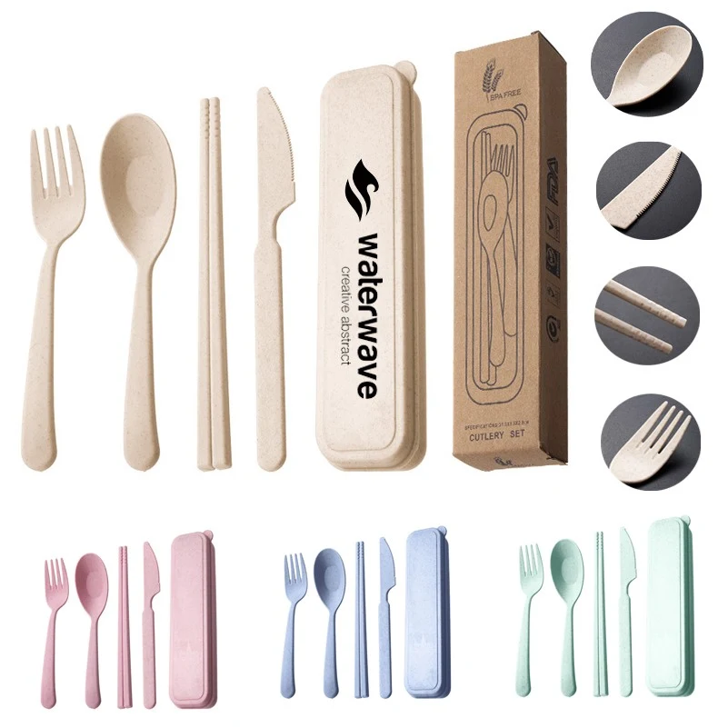 4" 1 Wheat-Themed Portable Cutlery Set 1