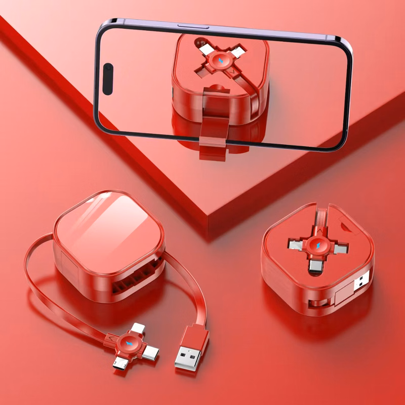 Triple Cable Retractable Phone Stand