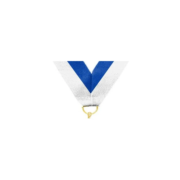 0.875" x 30" Blue White Snap Clip Stock Ribbon 1