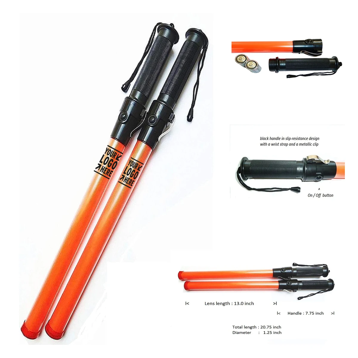 12 Red Led Traffic Safety Baton Light with Two flashing Modes 1