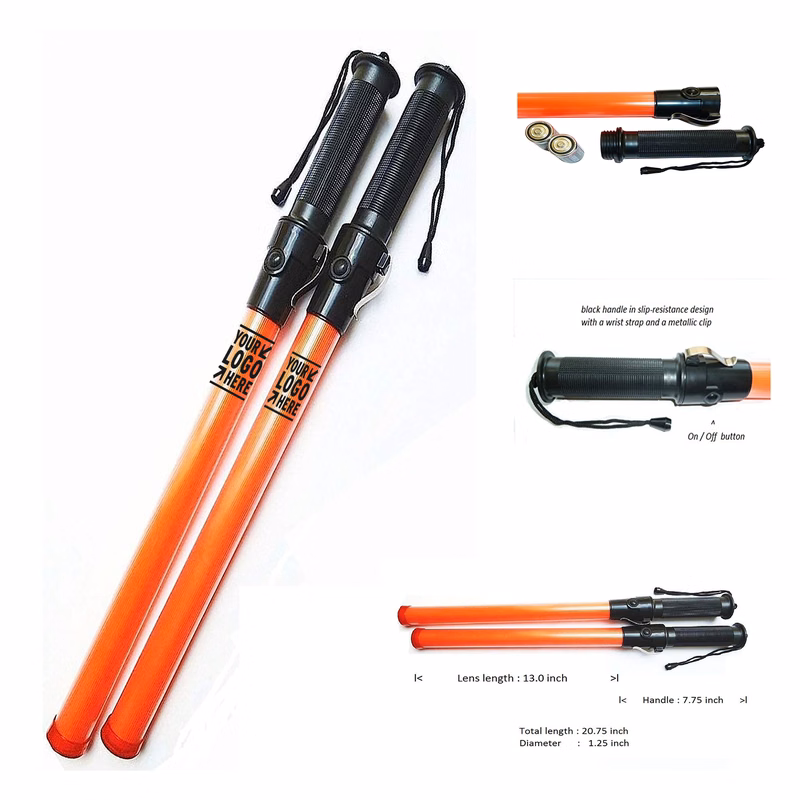 12 Red Led Traffic Safety Baton Light with Two flashing Modes
