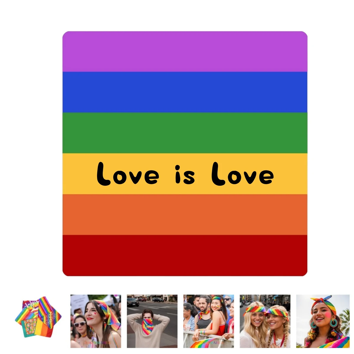 LGBT Rainbow Pride Bandana Face Mask Square Scarf Headwear 1