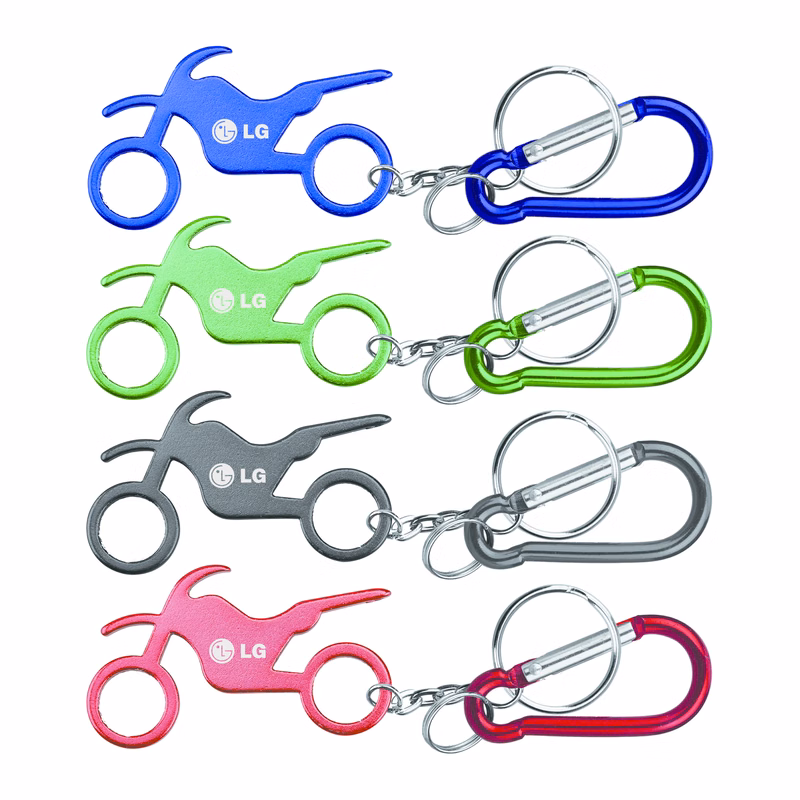 Motorbike Shape Bottle Opener Key Chain & Carabineer