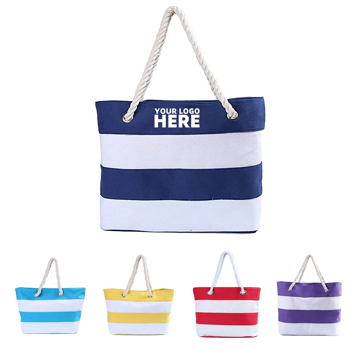 Canvas Tote Beach Bag, custom tote bag with logo imprint 1