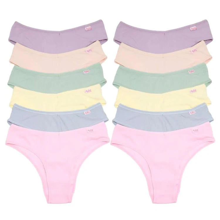 Ribbed Knit Bikini Panties - Assorted Colors Small-XL 1