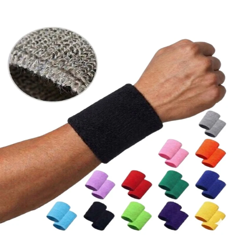 Elastic Terry Knit Sports Wrist Sweatband 1