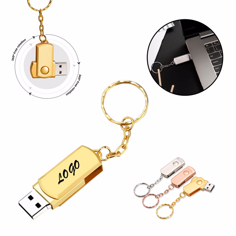 Keychain Rotating USB Drive