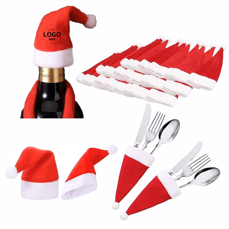Santa Hat Fork Spoon Knife Storage Bag