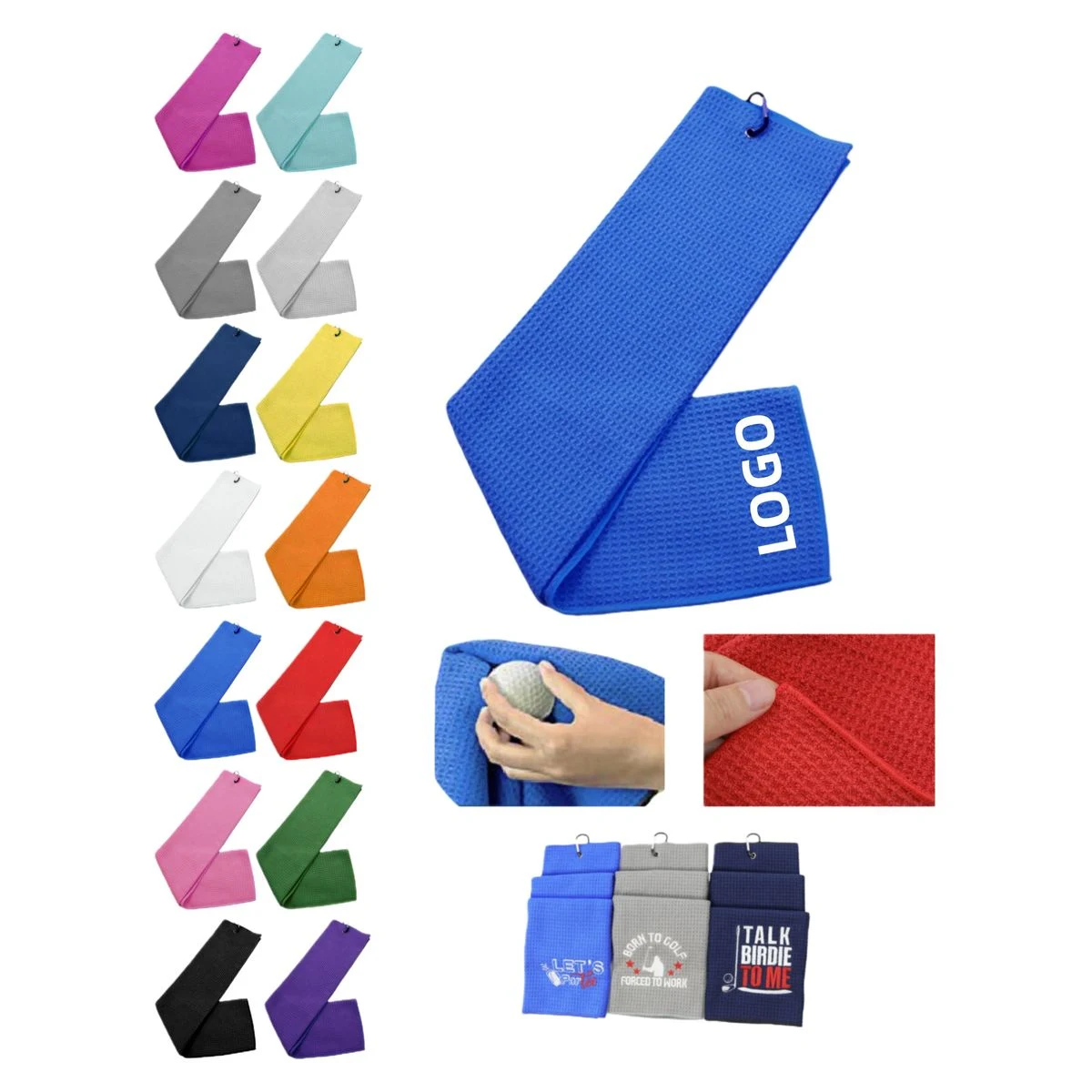 Microfiber Golf Towel With Waffle Pattern 1