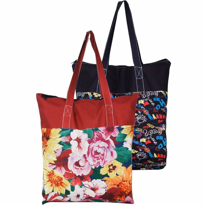 Grocery Cotton bags 15"x15"x3.25" Gusset Full Color Tote Bag