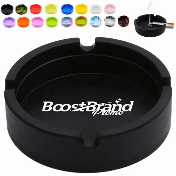 Custom Silicone Round Ashtray — Heat-Resistant Hospitality & Venue Giveaway
