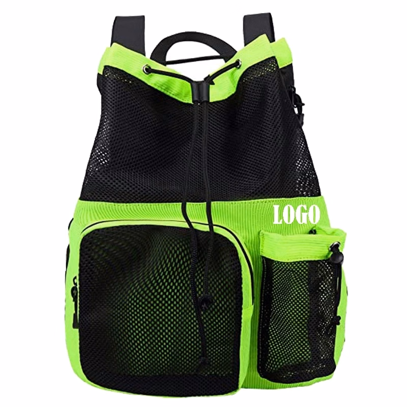Large Mesh Drawstring Backpack With Shoe Bag