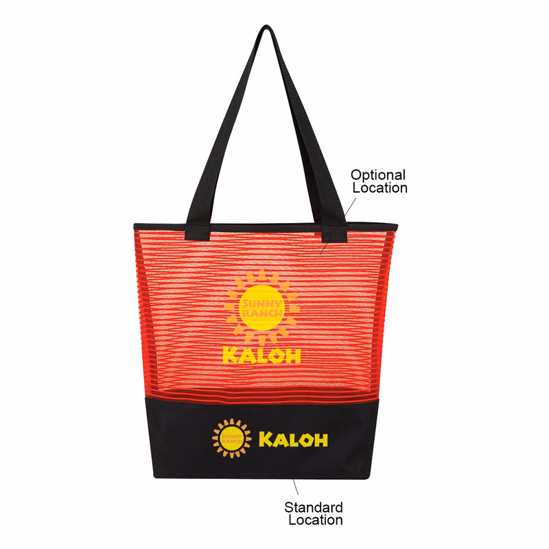 Sheer Mesh Pinstripe Tote Bag