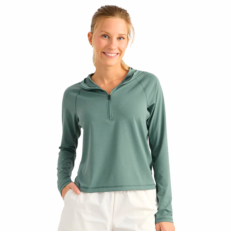 Huk® Women's UPF 50+ Performance Cropped Hoodie with Custom Logo