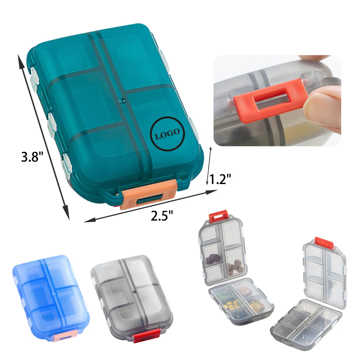 Hygienic 10 Cell Portable Transparent Medicine Box 1