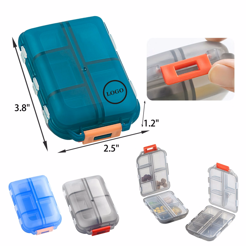 Hygienic 10 Cell Portable Transparent Medicine Box