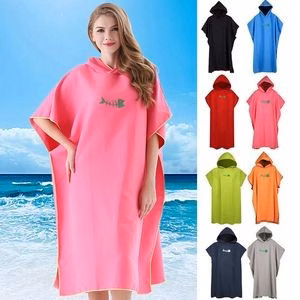 Adult Surf Beach Wet Suit Changing Towel Bath Robe Hooded Poncho