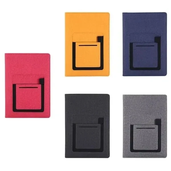 Custom 8.27 in RFID Blocking Notebook with Phone Pocket — Professional Desk Essential 1