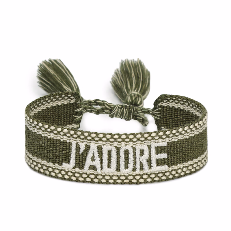 Embroidered Woven Bracelet With Tassels