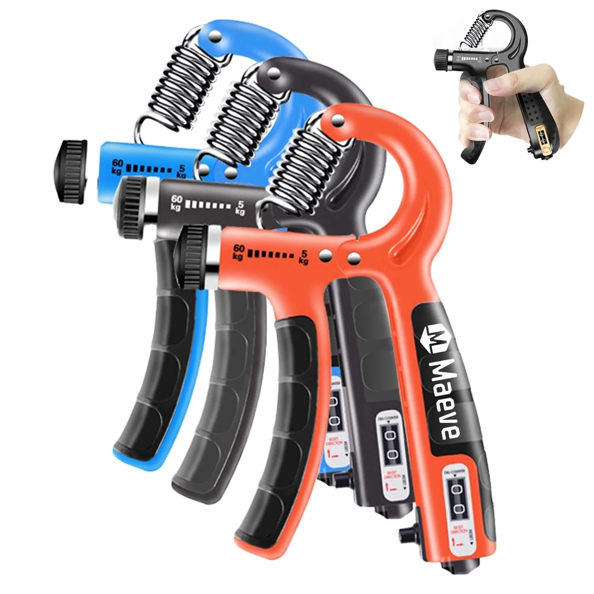 Adjustable R-Shape Countable Hand Grip 1