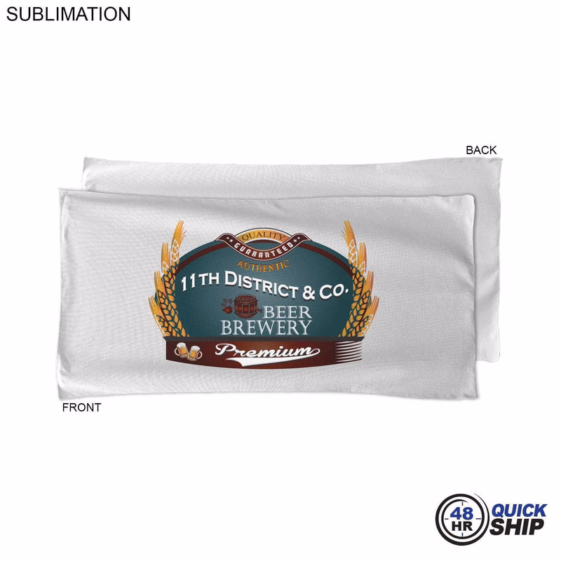 48Hr Quick Ship - Absorbent Microfiber Dri-Lite Terry White Pool, Travel Towel, 22x44, Sublimated