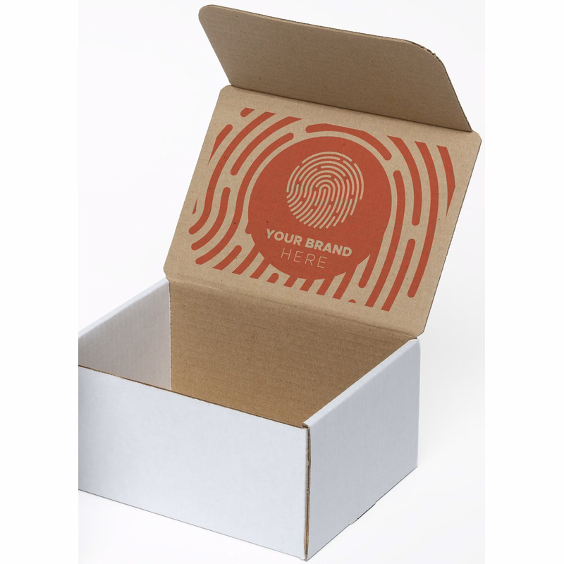 One Color White Display Mailer Box w/Inside Imprint (8" x 6" x 4")