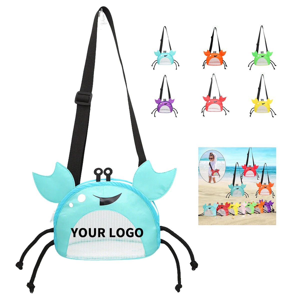 Children Beach Crab Shape Shoulder Bag 7" Length x 4" Width x 6" Height 1