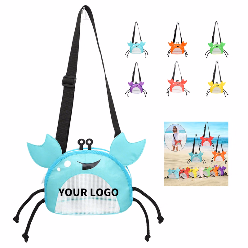 Children Beach Crab Shape Shoulder Bag 7" Length x 4" Width x 6" Height