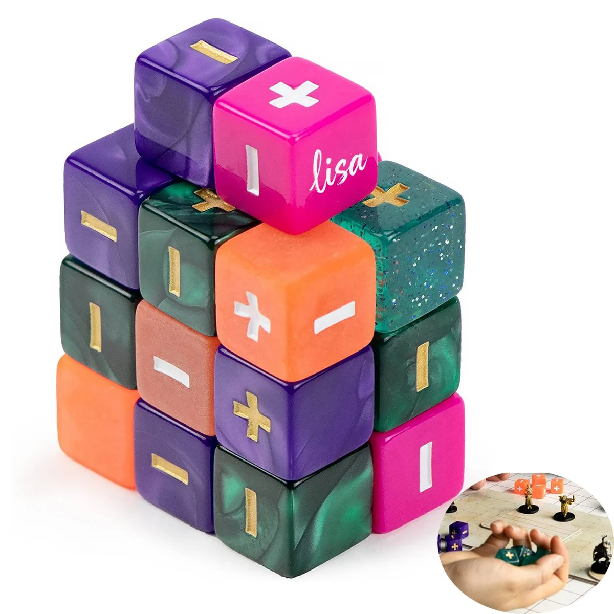 Kids Acrylic Educational Plus Minus Dice Toy 1
