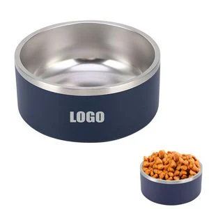 32oz Double Walls Steel Pet Food Bowl 1