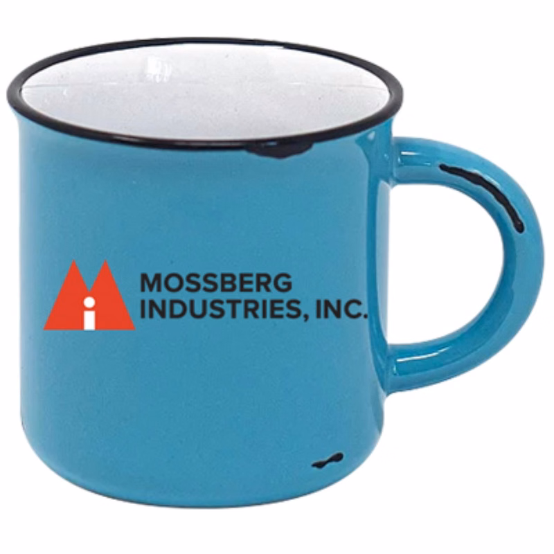 15 oz Vintage Western Light Blue Ceramic Mug