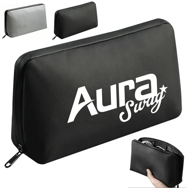 Custom Cable & Charger Organizer Bag with Secure Zipper — Tech Accessory Pouch 1